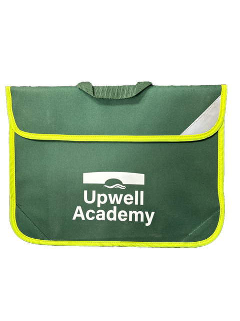Bottle Green Book Bag with Upwell Print