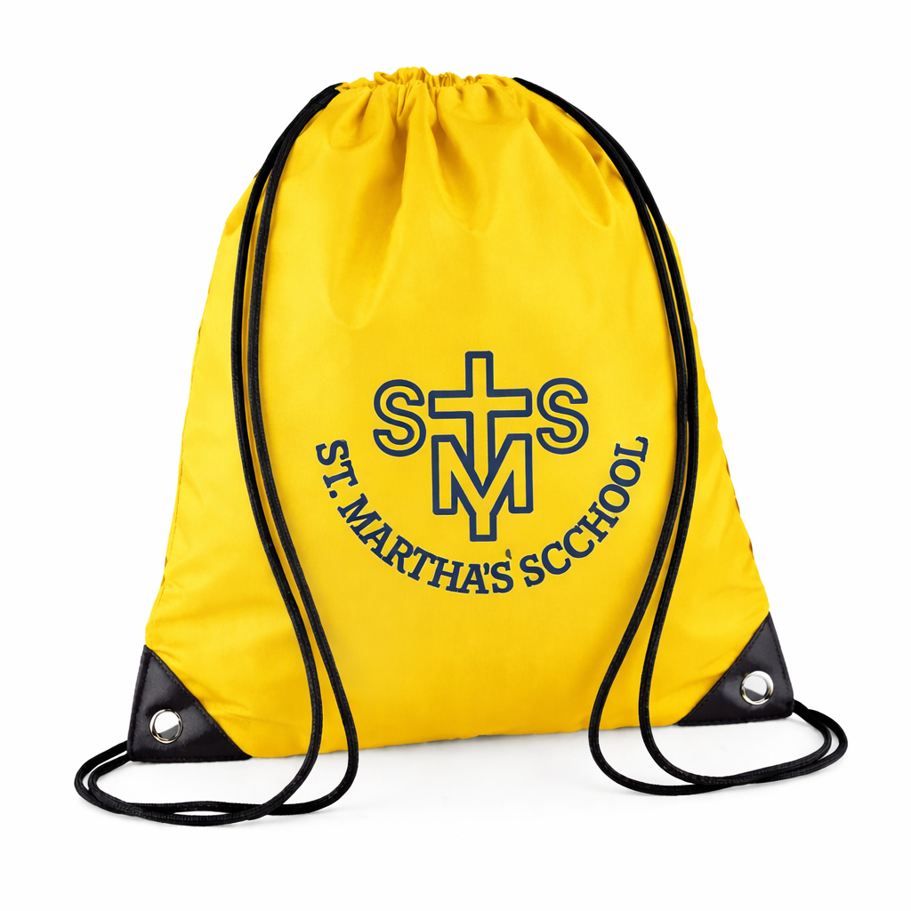 Yellow PE Bag with St. Martha's School Printed Logo
