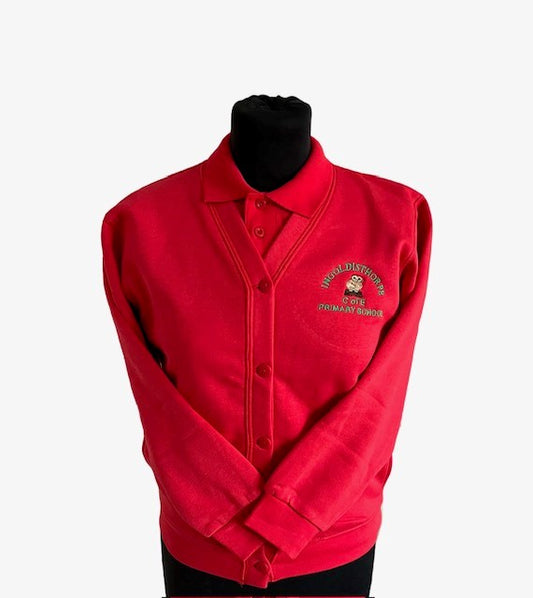 Red Cardigan with Ingoldisthorpe Embroidery