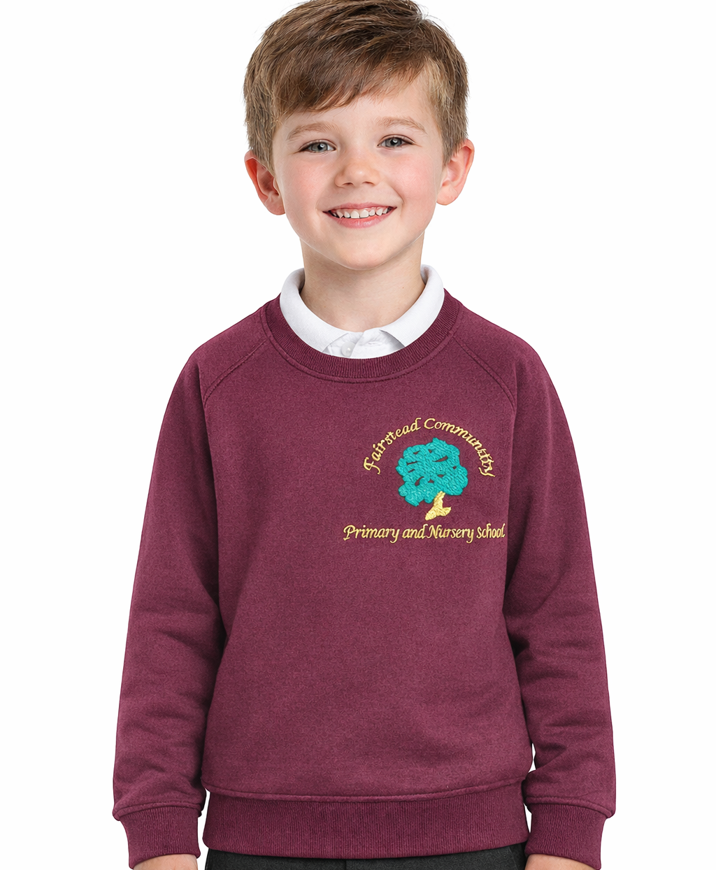 Maroon Sweatshirt with Fairstead Embroidered Logo