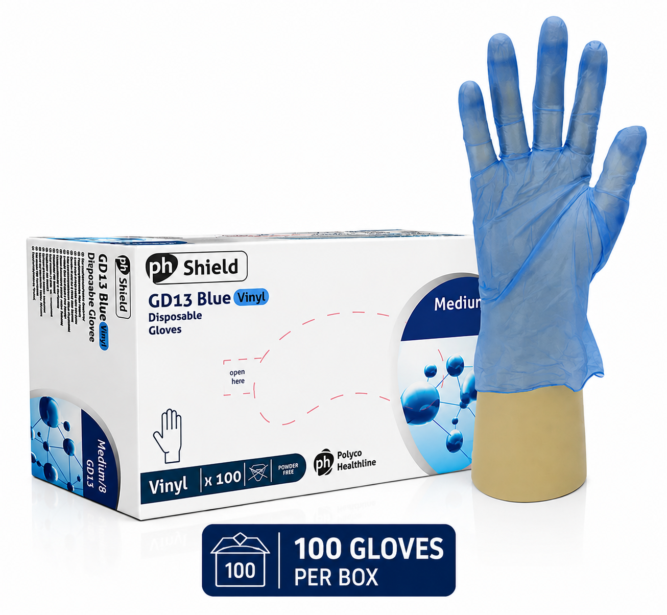 Disposable Vinyl Blue Gloves (GD13)