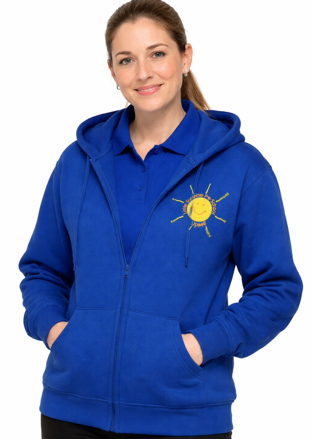 Adult Royal Zip Hoodie with Little Sunshines Embroidered Logo