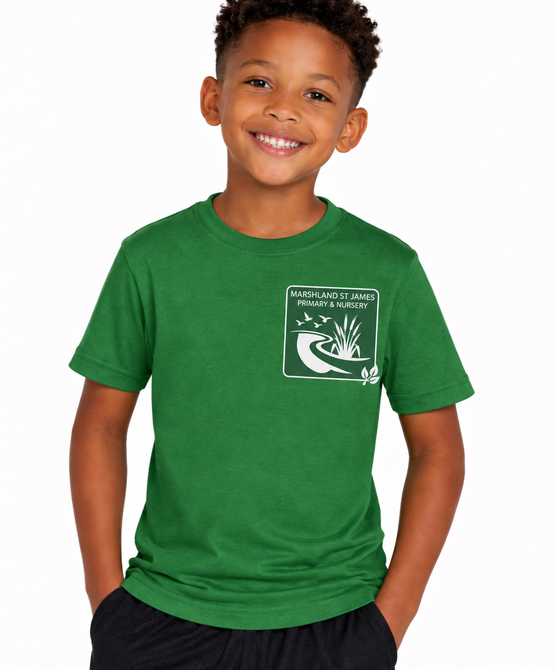 Green PE T-Shirt with Marshland Printed Logo