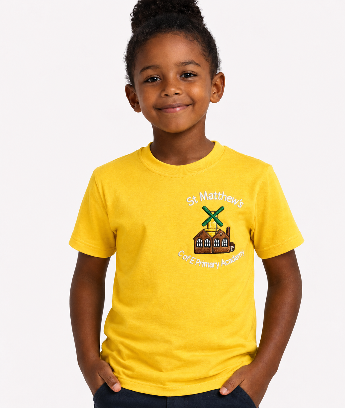 Yellow (Oxbrough) PE T-Shirt with St Matthews Embroidered Logo