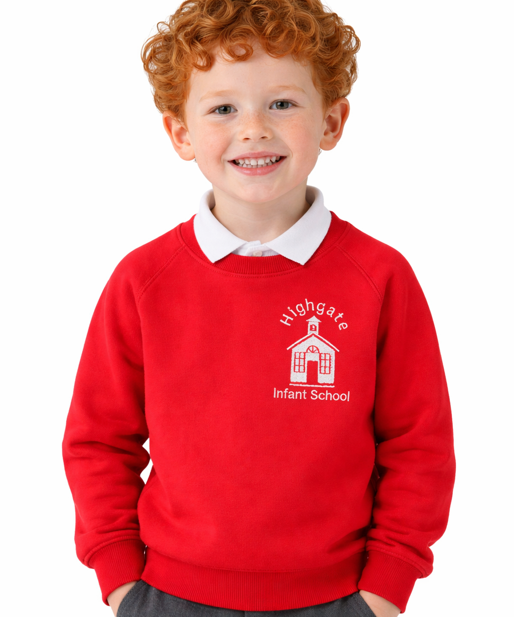 Red Sweatshirt with Highgate Embroidered Logo