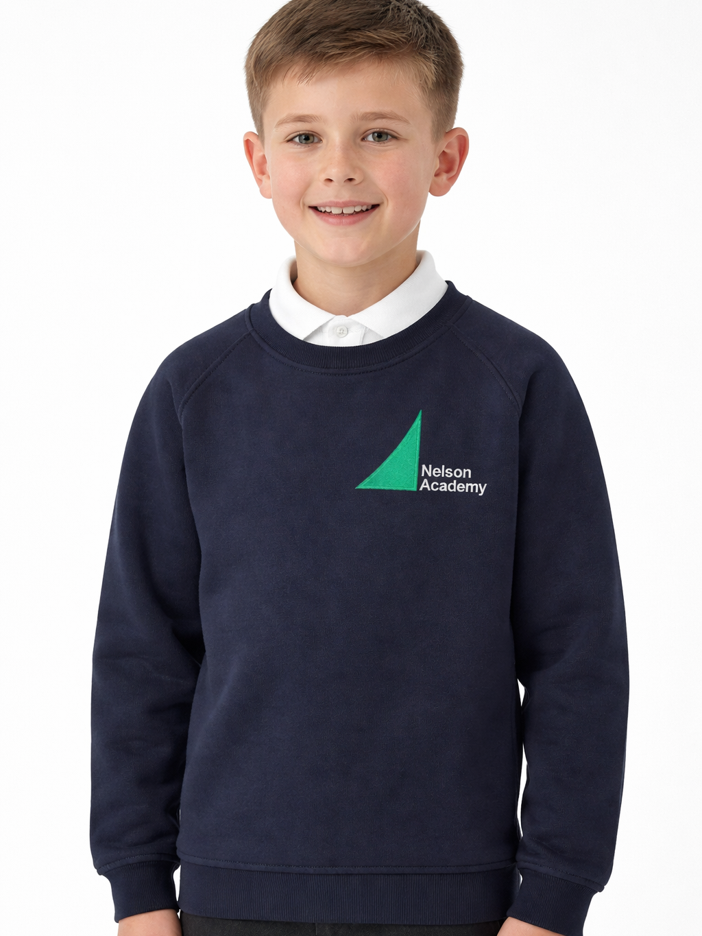 Navy Sweatshirt with Nelson Embroidered Logo