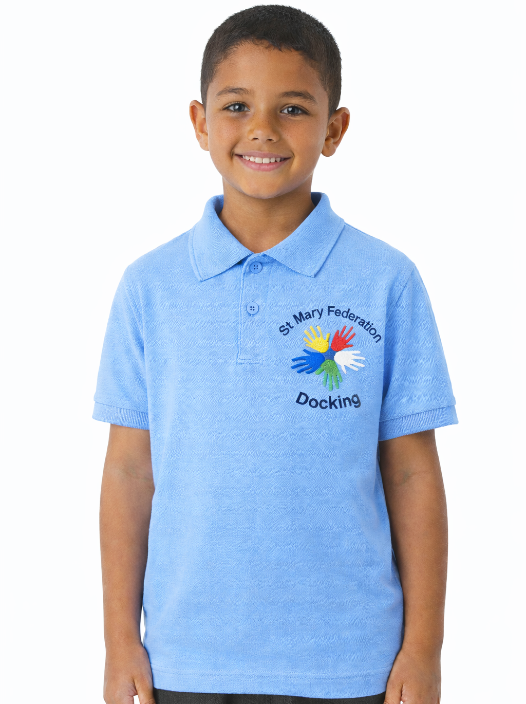 Sky Polo Shirt with Docking Embroidered Logo
