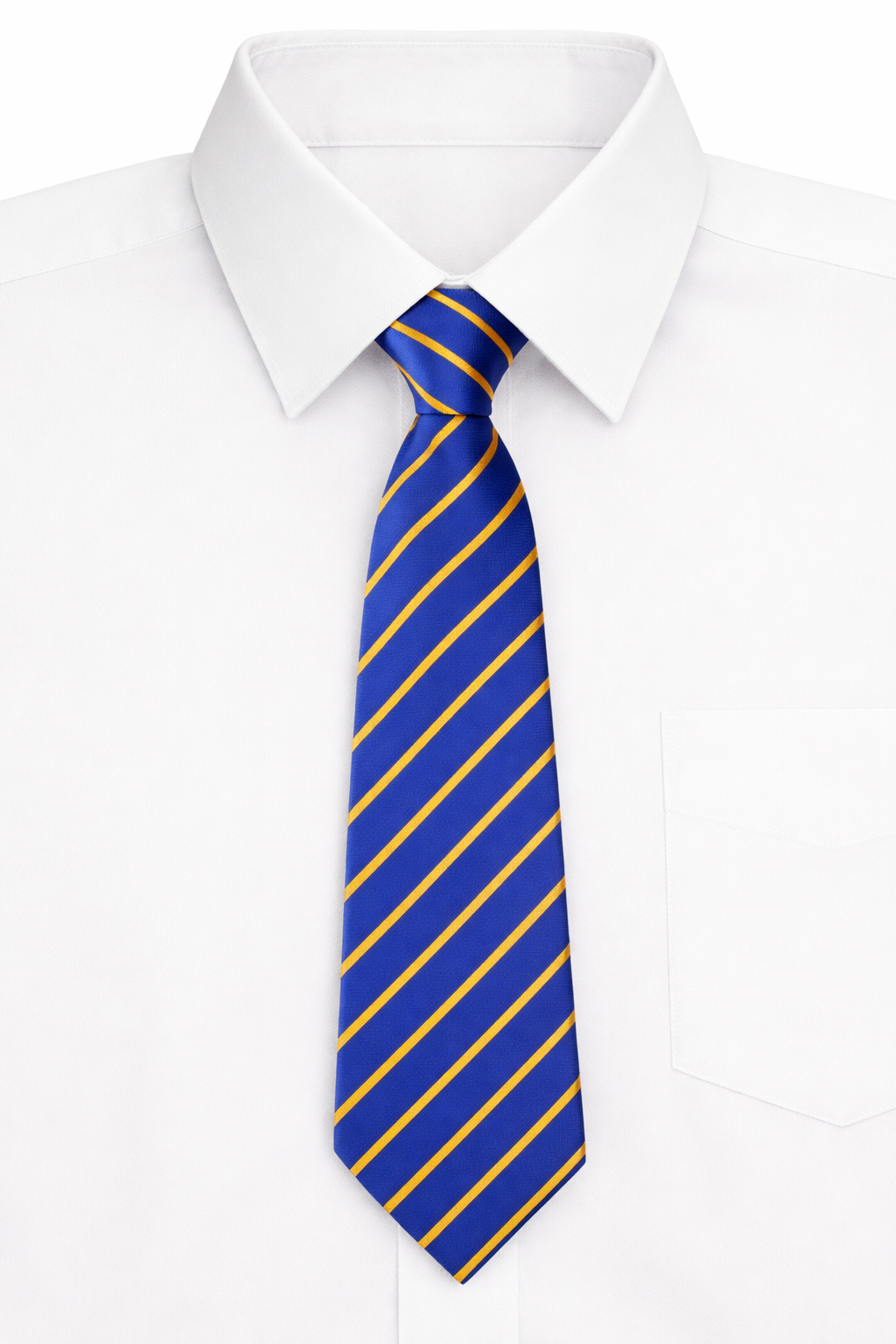North Wootton Royal/Gold Stripe Clip Tie