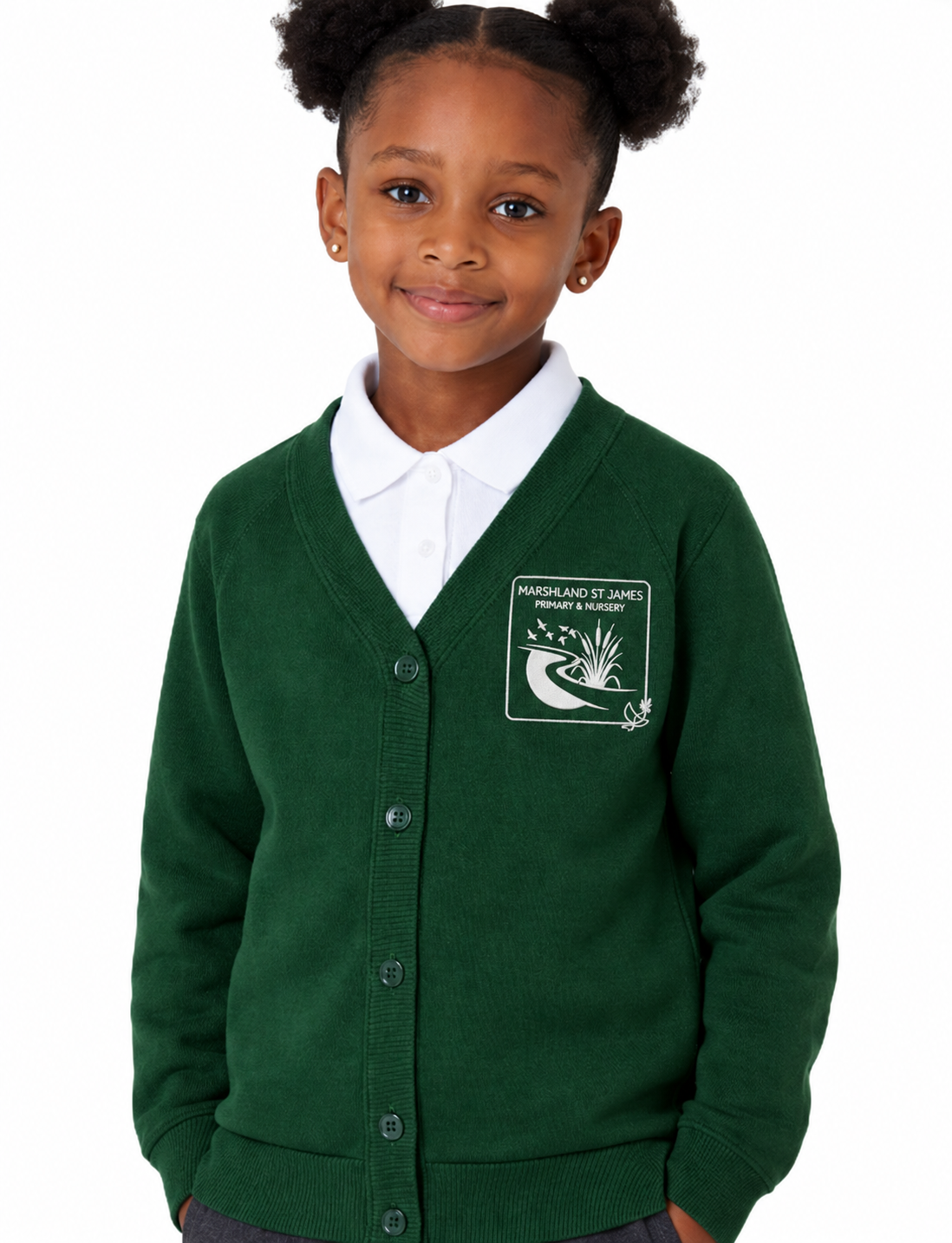 Bottle Cardigan with Marshland Embroidered Logo