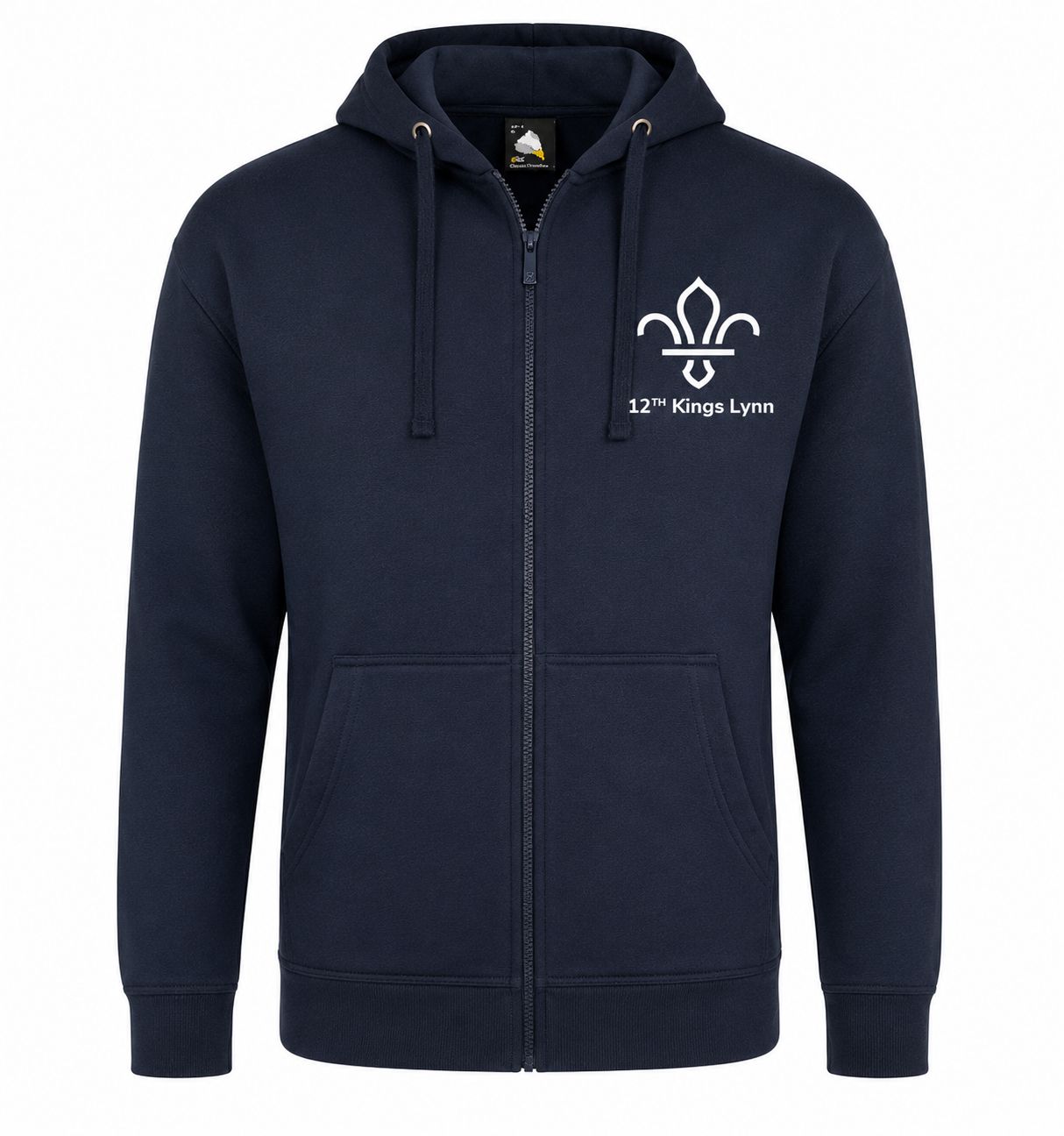 Leaders Navy Full Zip Hoodie with 12th King's Lynn Scout Group Embroidered Logo