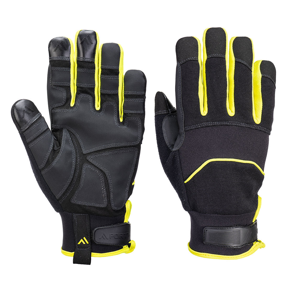Portwest Needle Resistant F350 Mechanical Glove Black/Yellow (A792)