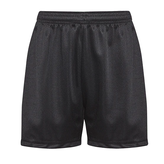 Black Mesh PE Shorts (with Optional Printed Logo)