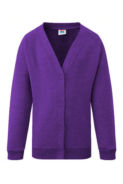 Purple Cardigan with Hilgay Embroidered Logo