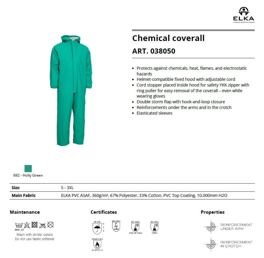 ELKA Chemical Coverall (038050)