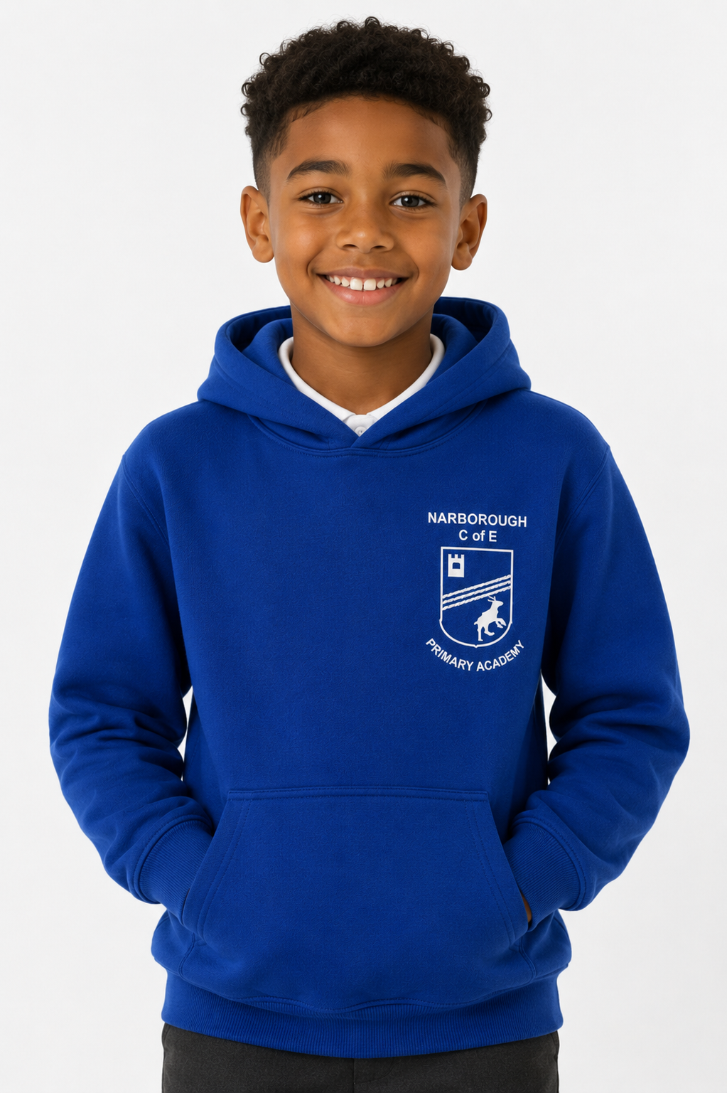 Sapphire PE Hoodie with Narborough Embroidered Logo