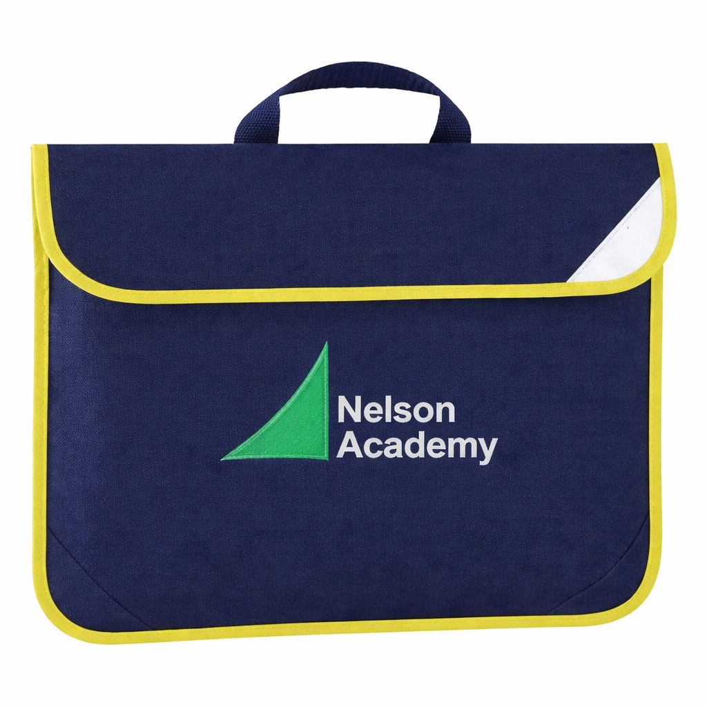 Navy Book Bag with Nelson Printed Logo
