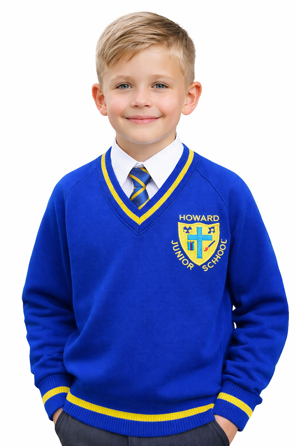 CLEARANCE: Royal Jumper with Howard Junior Embroidered Logo