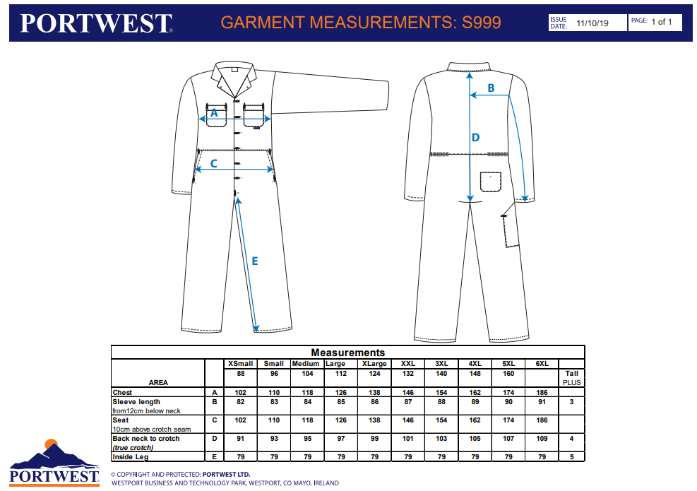 Portwest Standard Coveralls (C802)