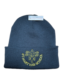 Navy Child's Beanie Hat with St Martha's Embroidered Logo