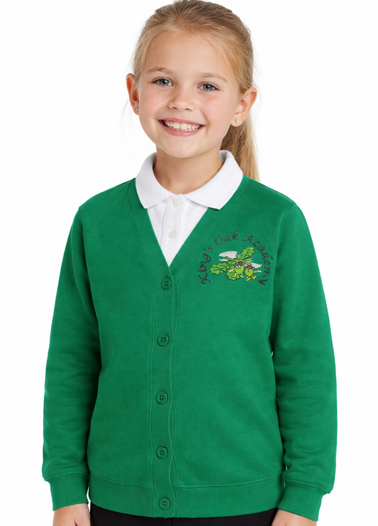 Emerald Cardigan with Kings Oak Embroidered Logo