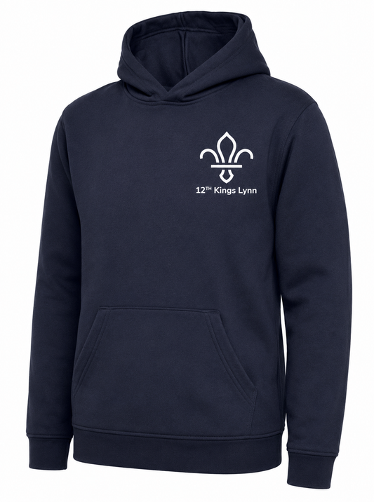 Navy Hoodie with 12th King's Lynn Scout Group Embroidered Logo