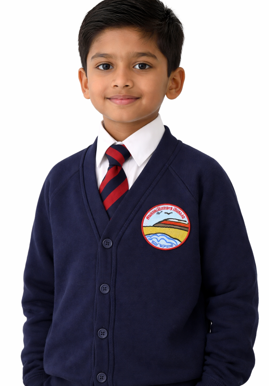 Navy Cardigan with Hunstanton Embroidered Logo