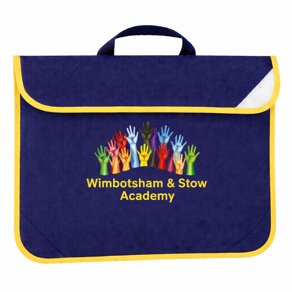Navy Book Bag with Wimbotsham & Stow Printed Logo