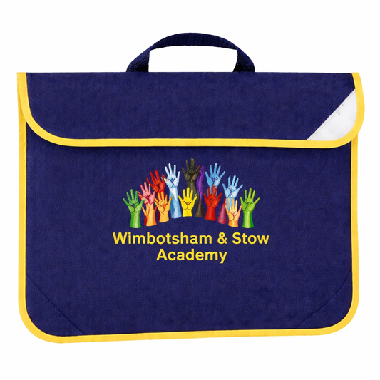 Navy Book Bag with Wimbotsham & Stow Printed Logo