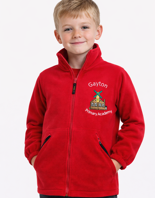 Red Microfleece with Gayton Embroidered Logo