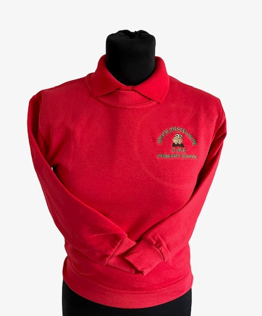 Red Sweatshirt with Ingoldisthorpe Embroidery