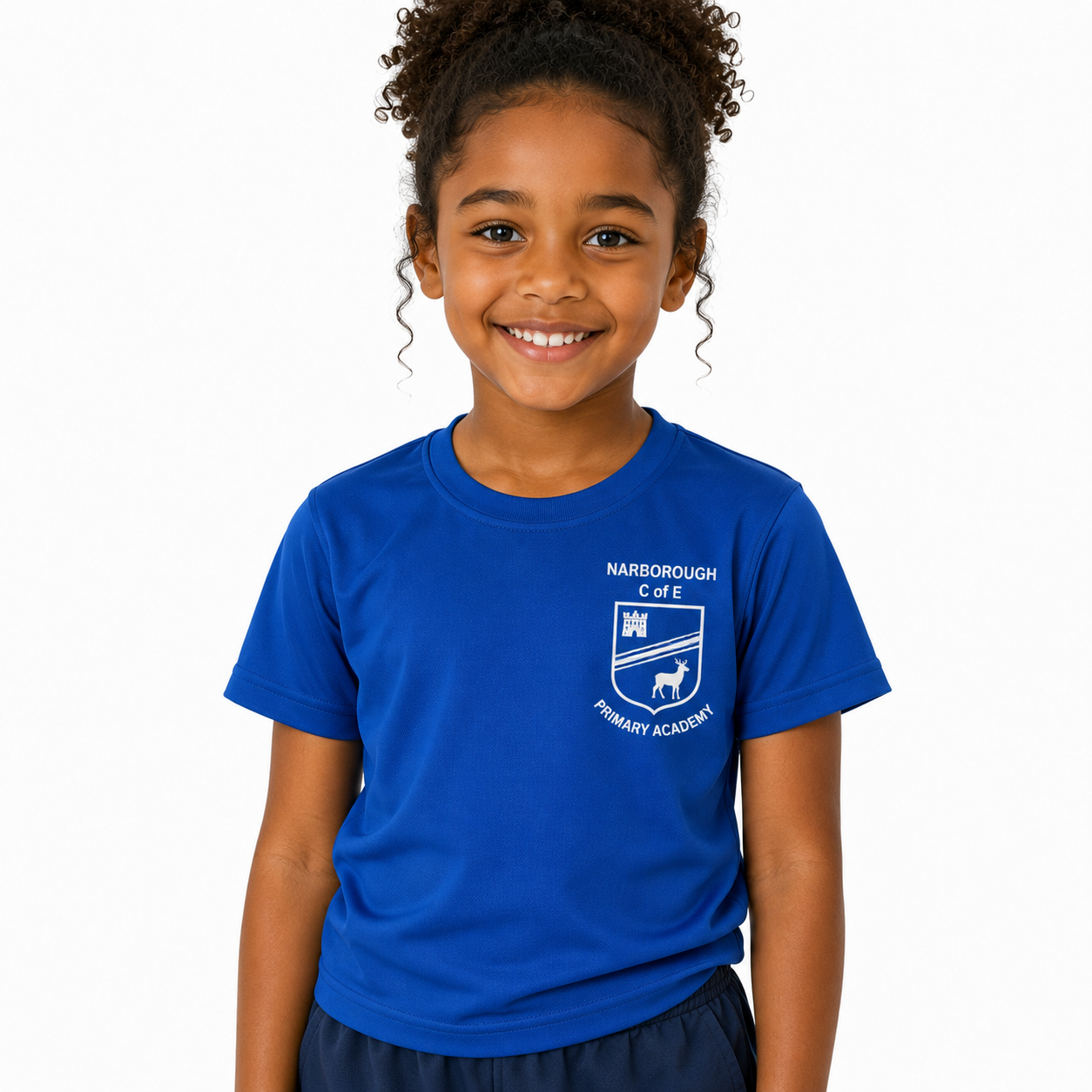 Royal PE T-Shirt with Narborough Embroidered Logo