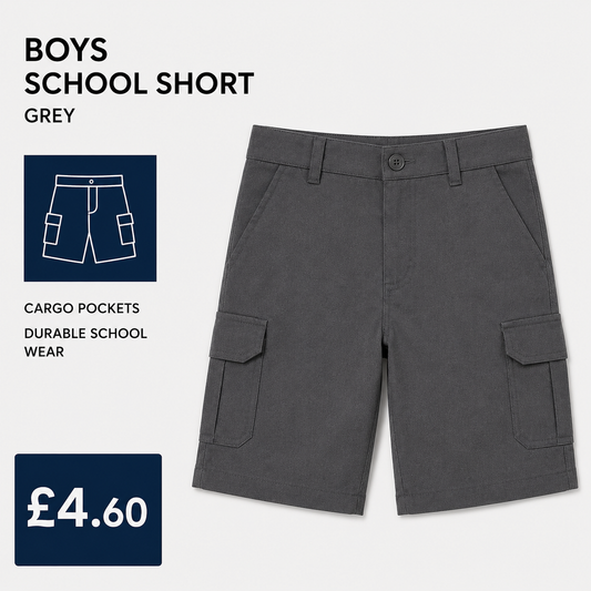 'Little Classmates' Younger Boys Grey Cargo Shorts