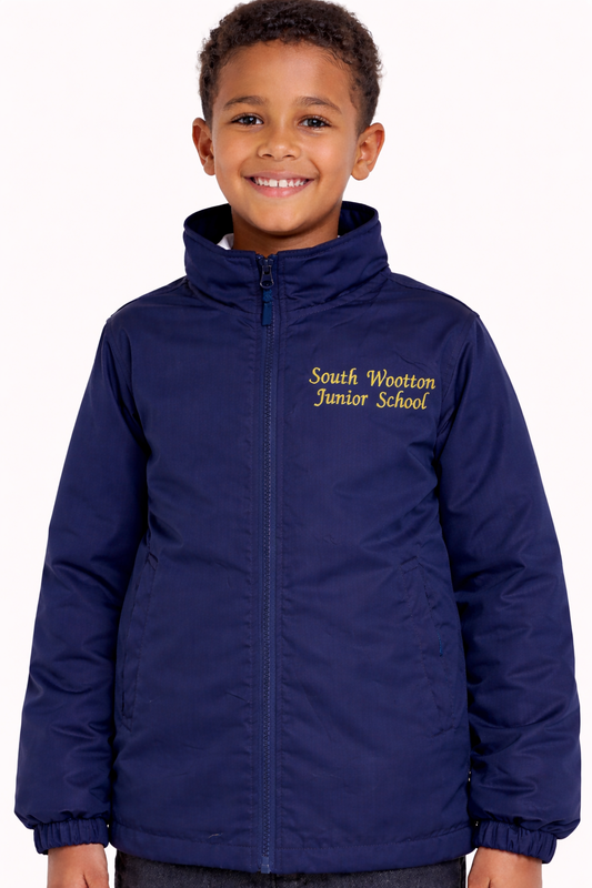 Navy Eco Showerproof Jacket with South Wootton Junior Embroidered Logo