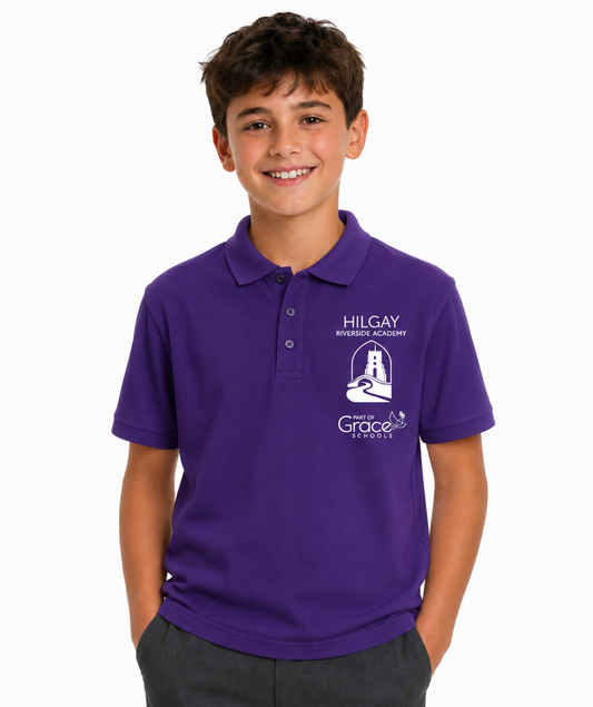 Purple Polo Shirt with Hilgay Embroidered Logo