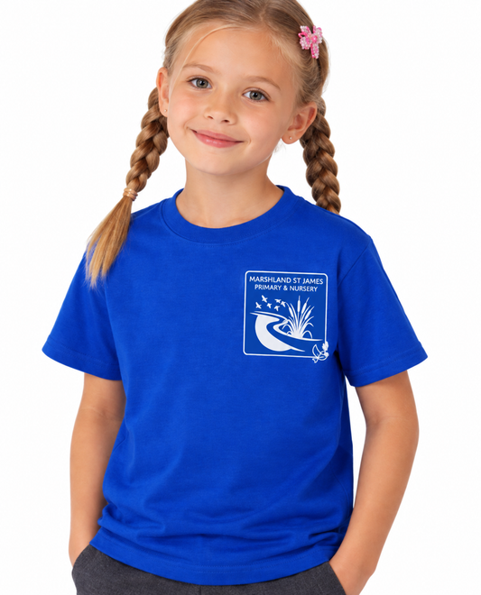 Royal PE T-Shirt with Marshland Printed Logo