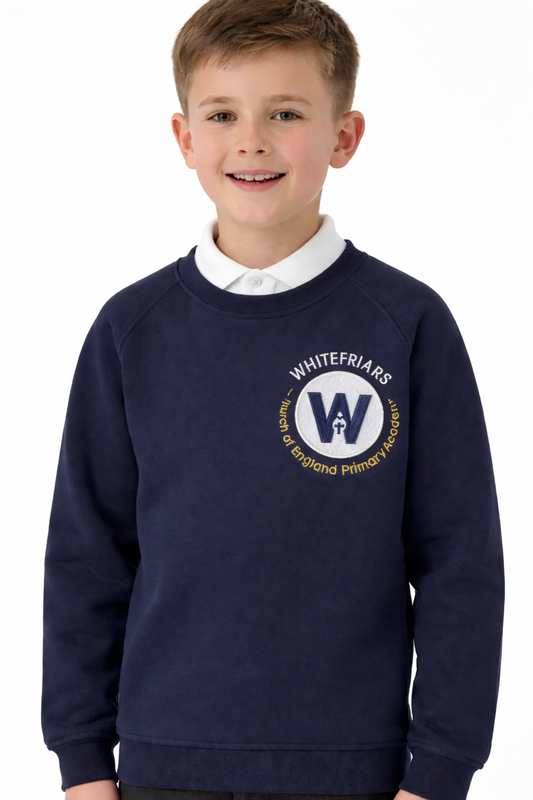Navy Sweatshirt with Whitefriars Embroidered Logo