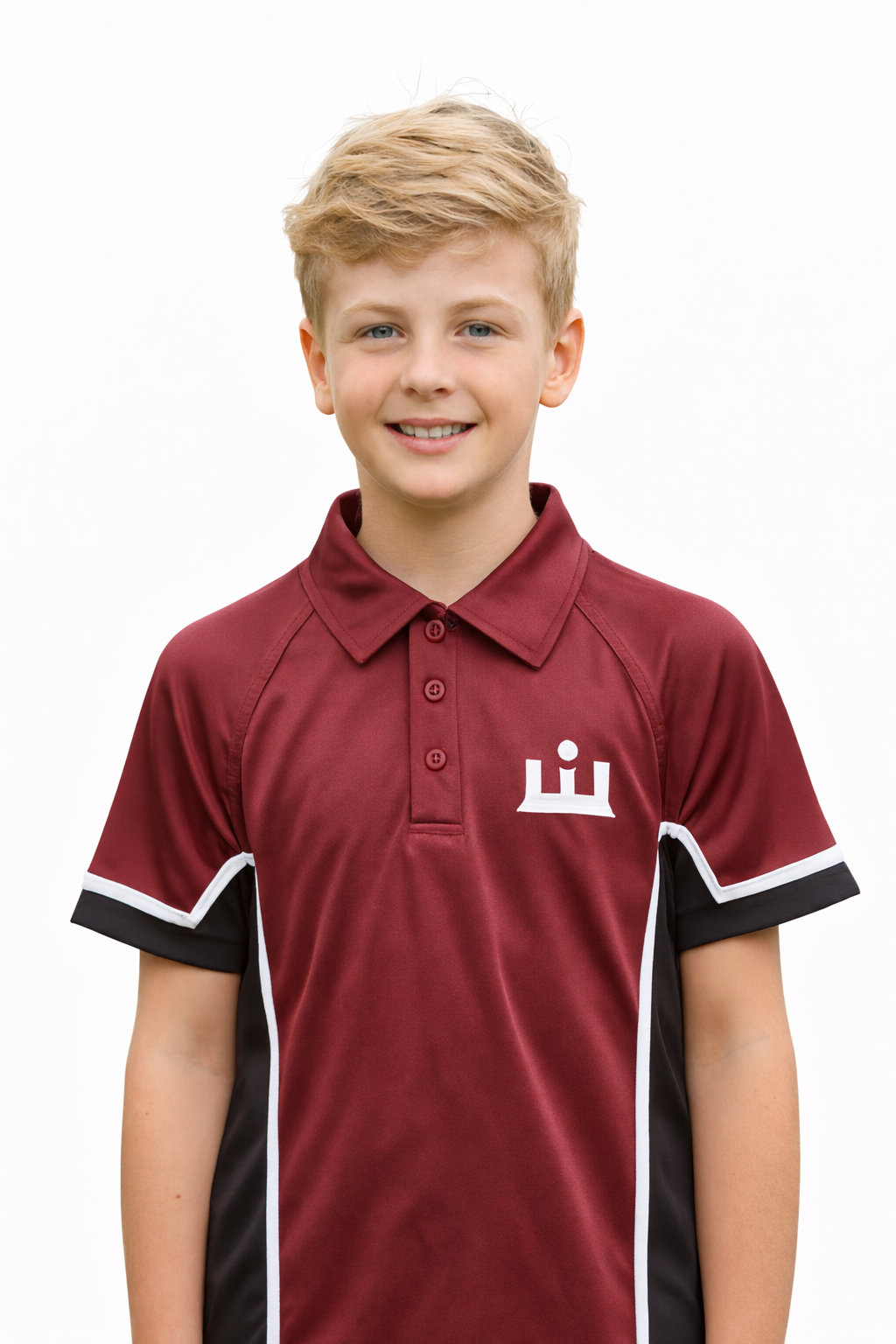Maroon/Black Sports Polo with Printed KES Logo