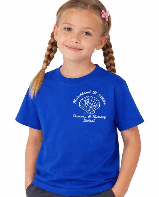 Royal PE T-Shirt with Marshland Printed Logo