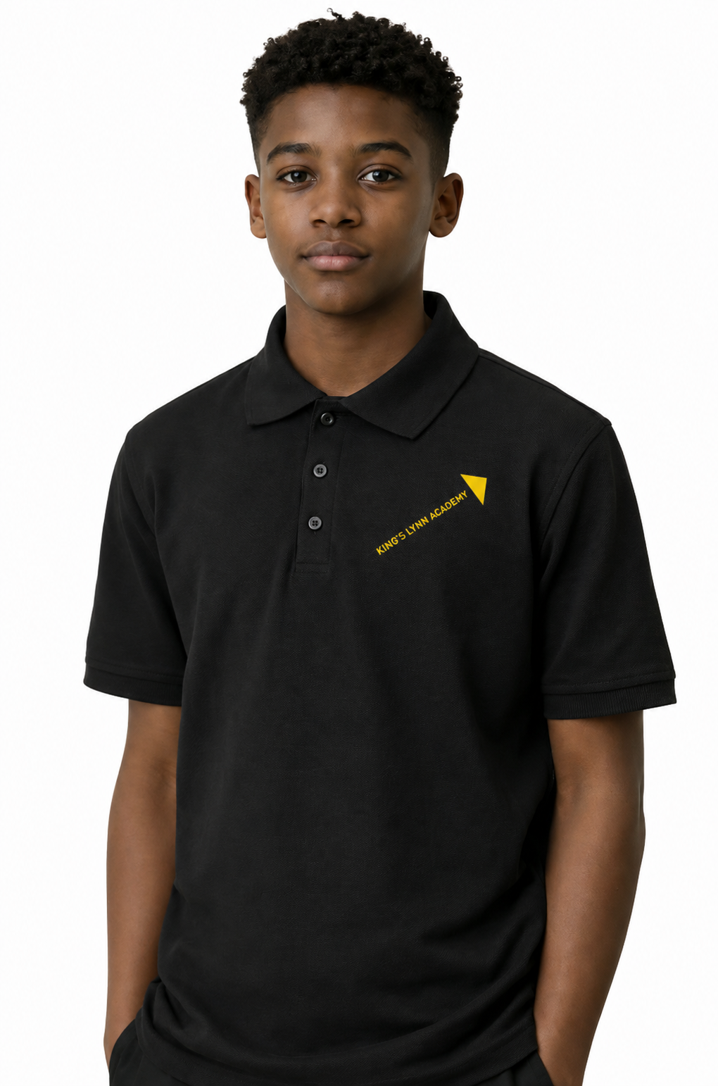 Black PE Polo Shirt with KLA Embroidered Logo