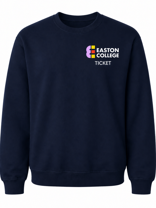 Sweatshirt in Navy with Easton Ticket Printed Logo