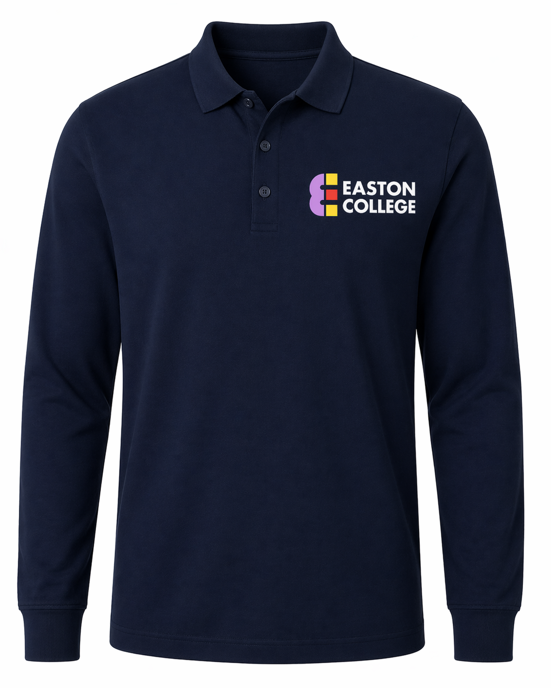 Navy Long Sleeve Poloshirt with Easton Printed Logo [Animal Studies HE]