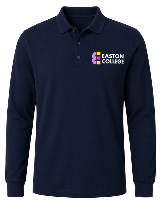 Navy Long Sleeve Poloshirt with Easton Printed Logo [Animal Studies HE]