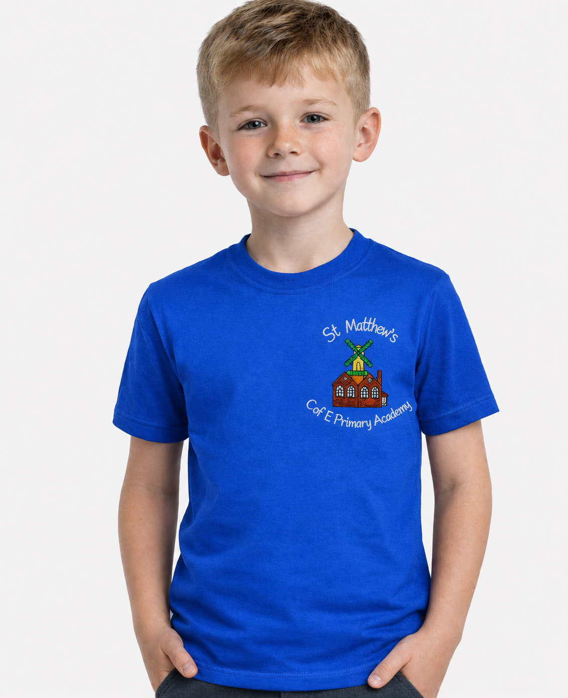 Royal (Sandringham) PE T-Shirt with St Matthews Embroidered Logo