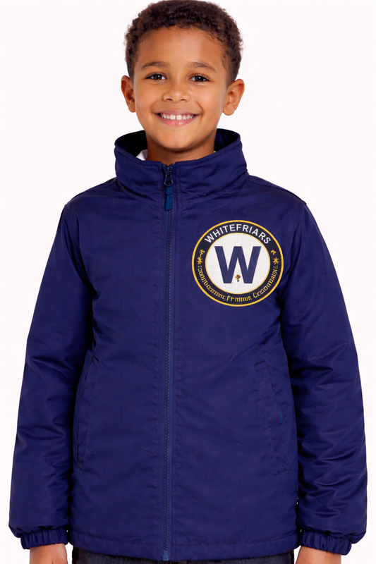 Navy Eco Showerproof Jacket with Whitefrairs Embroidered Logo