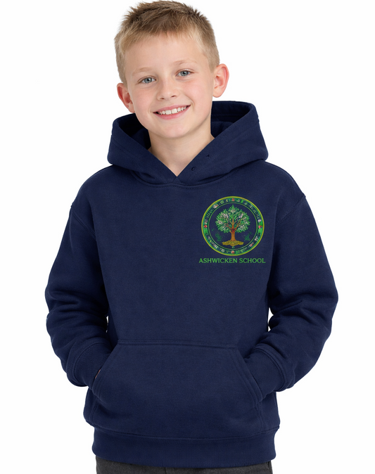 Navy PE Hoodie with Ashwicken Embroidered Logo