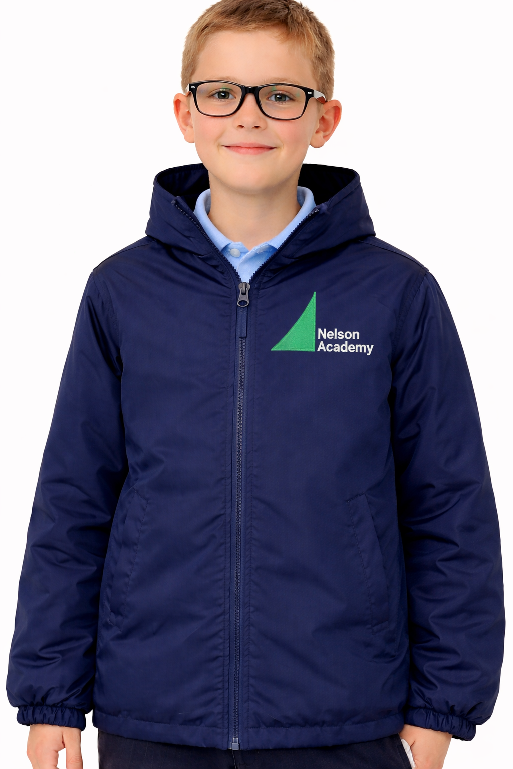 Navy Eco Showerproof Jacket with Nelson Embroidered Logo