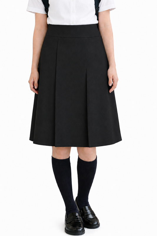 Black Pleated Skirt with KLA Embroidered Logo