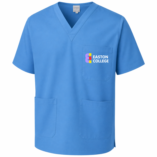 Lightweight Tunic in Hospital Blue with Easton Embroidered Logo [Dog Grooming]