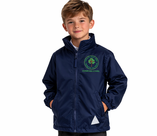 Navy Eco Showerproof Jacket with Ashwicken Embroidered Logo