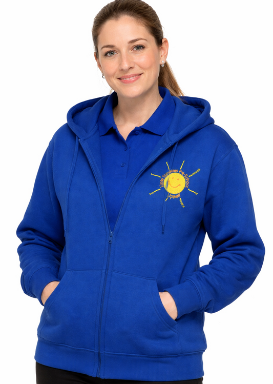 Adult Royal Zip Hoodie with Little Sunshines Embroidered Logo